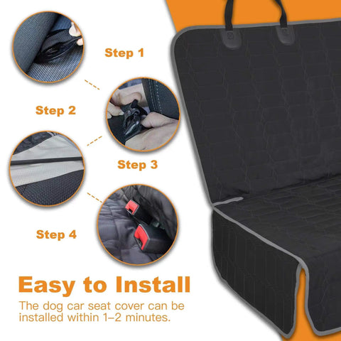 Installation steps for Dog Car Seat Cover For Back Seat In Trucks Washable Nonslip Bench Seat Protector with easy setup guide