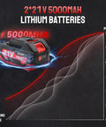 2*21V 5000mAh lithium batteries for Straight Up Tough As Nails Cordless Impact Wrench, efficient power supply for heavy tasks.