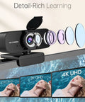 Sharp 1080P Hd Webcam With Noise Canceling Mic And Auto Light Correction Featuring Privacy Cover Wide Angle View simple USB plug and play.