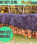 Heavy Duty 20 By 20 Poly Tarp Silver And Black Waterproof UV Blocking 10 Mil Tarp For Camping Boating Outdoors Weatherproof Shelter Tarpaulin Cover All Weather Ready covering stacked firewood outdoors