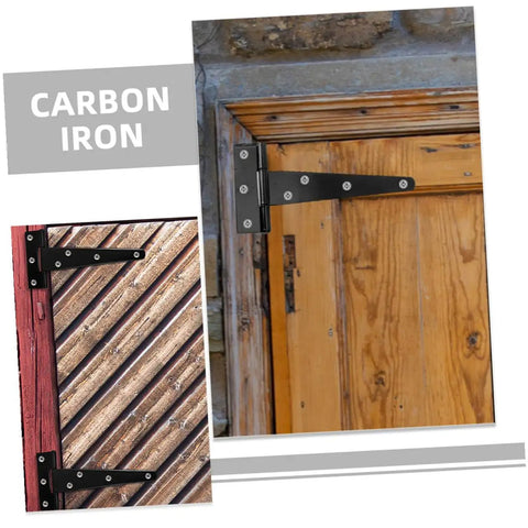 8 Pack 5 Inch Black Galvanized T Type Weld On Chest Hinges Detachable Slip Joint Outdoor Hinges on Wooden Doors