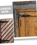 8 Pack 5 Inch Galvanized Black T Type Weld On Door Hinges Heavy Duty installed on wood outdoor garage door