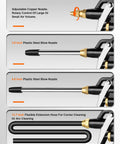 Image of Must Have Heavy Duty Air Blow Gun With Brass Adjustable Nozzle, Pneumatic Blower Kit With Two Steel Extensions and Flow Hose