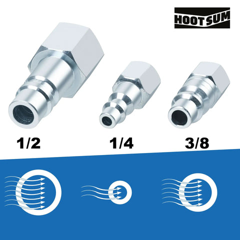 Half Inch Air Hose Fittings Set With Industrial IM Couplers And Plugs, Heavy Duty Quick Connects For Air Compressors, 300 PSI