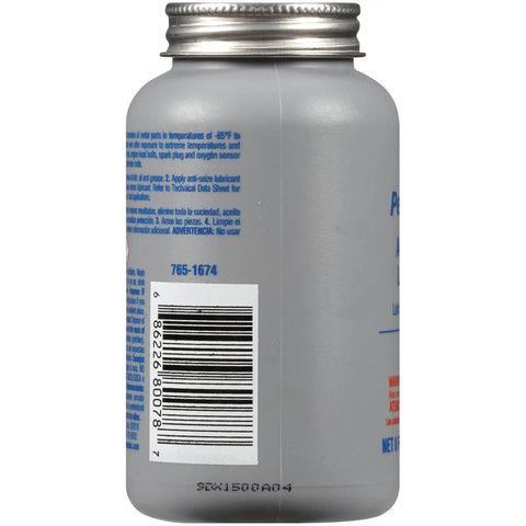 Side view of Anti-Seize Lubricant With Brush Top For No-Fuss Install And Easy Take-Down Of Metal Parts Preventing Galling And Seizing, High Temp Blend Of Aluminum Copper And Graphite, Great For Spark Plugs, 8 Oz Pack Of 2