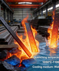 Badass Heavy Duty C Channel Steel Braces For Live Edge Tabletop Slabs submerged in water, demonstrating quenching process.