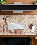 Harry Potter Marauder's Map Desk Mat XXL Gaming Desk Pad for Your Big Ol Home Office Setup, Waterproof Neoprene Surface, Non Slip Backing