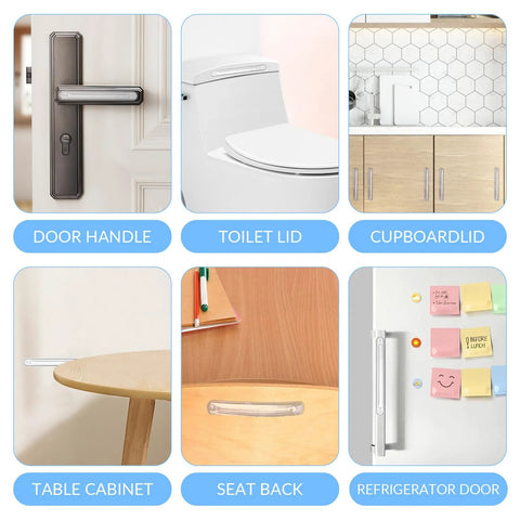 Six Pack Clear Rubber Wall Bumpers Protectors For Furniture Cabinets Self Adhesive Quiet Anti Collision Pads installation examples