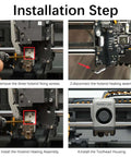 Installation steps for Hotend Heating Assembly Kit For Bambu Lab 3D Printers With Plug-And-Play Hotend, Heater Cartridge And Thermistor.