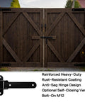 Heavy Duty Gate Hinges Two Pack Upgraded Ball Bearing Hardware For Wood And Metal Gates, 900 Lbs Per Pair, Carbon Steel Fence Hinge Set For Barn Doors, Driveways, Gardens, Sag Proof And Smooth Operation on wooden double gate