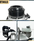 Heavy Duty Air Conditioning AC Compressor No Hassle Bolt On Replacement For Ford Explorer 2011 Through 2015 showing clutch and connector.