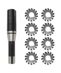 7/16 Inch R8 Shank Milling Arbor And Gear Cutter Holder With 22mm Bore Includes Nos 1 Through 8 Involute Gear Cutters DP16 PA14