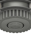 Close-up of Big 54 Inch Matte Silver Ceiling Fan motor, showcasing Whisper Wind technology for indoor and outdoor living.