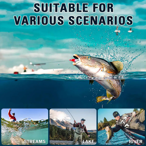 27-Piece Fishing Lures Kit With Hard And Soft Baits for various water scenarios including streams, lakes, and rivers