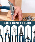 Beefed-Up 220-Piece Home Tool Kit With Toolbox Blue For Home Repairs Auto Maintenance DIY And General Use Heavy-Duty Wrench Set