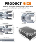 Heavy Duty PVC Pipe Threader Kit For Drill Six One Internal External Threading Tool detailed size dimensions with hardened alloy steel.