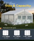 Heavy Duty 20x20 Outdoor Party Tent Gazebo White Event Shelter Wedding Canopy With Removable Sidewalls And Windows