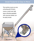 Electric Screw Conveyor With Inclined Spiral Auger Feeder For Powder And Particle Loading, 1.7m Height, 110V, 3m3/h Capacity, shown with wheels
