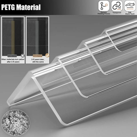 Clear Plastic Corner Guard Strip Self Adhesive Peel And Stick Wall Protector Tough Petg Edge Trim For Sharp Corners shown with durability comparison.