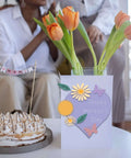 Mother's Day card with heart, butterfly, flower shapes from Five Set Metal Cutting Dies And Stencil Kit with Thirty Two Pcs Templates.