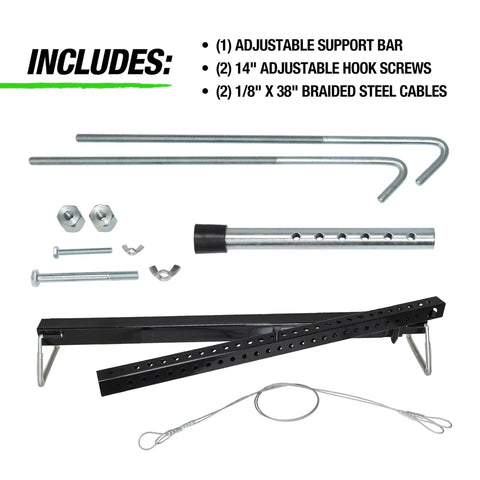 Heavy Duty Three Point Engine Support Bar With Adjustable Screw Hooks Real Deal Transverse Support Tool Bullseye Load Distribution For Seven Hundred Pounds And Easy Peasy Shop Jobs
