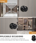 Matte Black Door Knob Set 6 Pack Round Interior Door Handles For Hallways And Closets Non Locking Passage Knobs with durable lockset