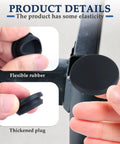 Close-up of Dope 160 Piece Black Silicone Hole Plugs Set In Nine Sizes With T Shape Locking shown in hand and fitting round hole.
