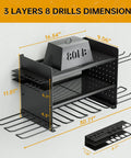 Power Tool Organizer Wall Mount With 3 Layer Design And Eight Drill Slots, Heavy Duty Tool Shelf Rack For Garage Storage, Keeps Batteries Chargers Cords And Tools, Tool Nerd Approved Gift For Him Dad Husband