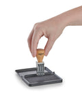 Vintage Pro Heavy Duty Date Stamp Workhorse Featuring Adjustable Mmm Dd Yyyy American Format in use with hand applying date.