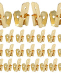 Image of Heavy Duty 25 Pack Piggyback Spade Connectors Bulletproof Uninsulated Brass Quick Splice Tee Adapters stacked in rows.