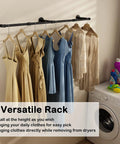Wall Mounted Clothes Rack 72.5in Industrial Pipe Vibe Heavy Duty Detachable Iron Garment Bar Save Space for Bedroom