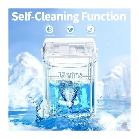 Portable Nugget Ice Maker Brings The Chill Producing 34 Pounds of Chewable Pebble Ice Daily with self-cleaning function.