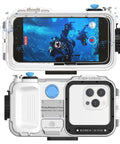 Underwater Phone Case For Snorkeling And Diving, Waterproof To 131 Feet With Crystal Clear View, Fits Most iPhone And Android shown in use