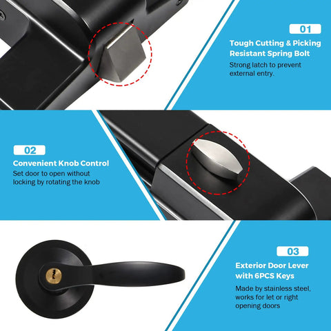 Badass Emergency Exit Panic Bar With Blasting 100 Decibel Siren And Heavy Exterior Door Lever Rock Solid Commercial Access Control Setup Matte Black Finish Comes With Master Keys For Quick On Off Toggling