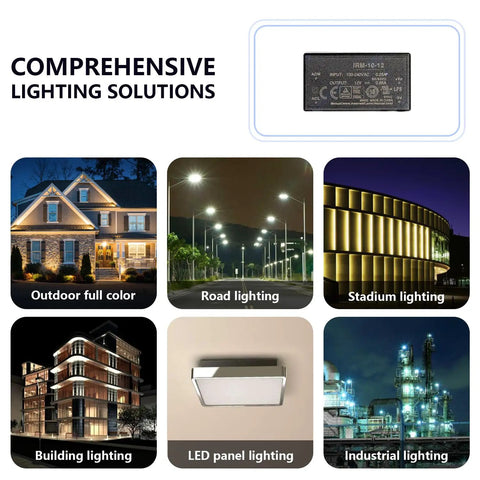 Top Tier 10W Ac Dc Power Brick Powers Up Clean 12V 0.85A Direct Current used for outdoor, road, stadium, and industrial lighting.