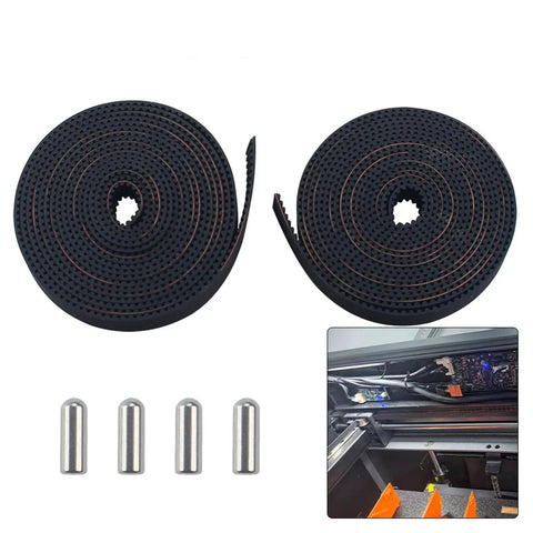 Rubber Timing Belt Kit For K2 Plus 3D Printer With XY Synchronous Belts And Posts Easy Install For Precise Motion And Minimal Layer Shifts Ideal DIY Print Repair And Routine Maintenance, two belts and four posts