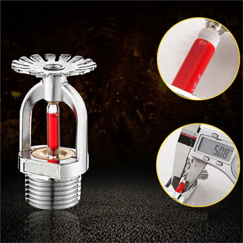 5 Pack Of DN15 Fire Sprinkler Head with red glass bulb for quick response activation at 68°C, designed for seamless pendent mounting.