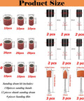 187 Piece Sanding Drum Kit For Drill And Drill Press With Grit Sleeves And Rubber Drums showing product sizes and configurations.
