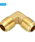 One Half Inch Brass Pipe Fittings Set Of 2 Heavy Duty Flare 90 Degree Elbow Connectors For Air Conditioning Refrigeration And Plumbing