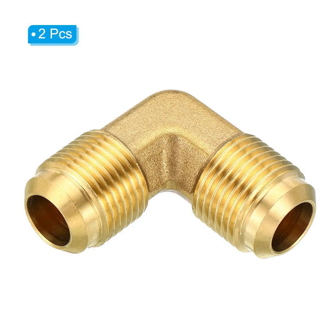 One Half Inch Brass Pipe Fittings Set Of 2 Heavy Duty Flare 90 Degree Elbow Connectors For Air Conditioning Refrigeration And Plumbing