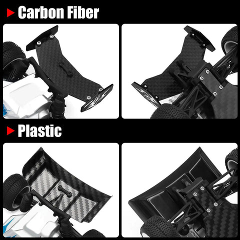 RC Rear Wing Carbon Fiber And Plastic Kit For Losi Micro B 1 24 RC Buggy Upgrade Wing Parts Black Ultra Lightweight Dual Material