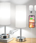 Set Of 2 Touch Lamps For Bedrooms With 3 Way Dimming, USB C Ports And Outlets, Modern Nightstand Lamps For Bedroom And Living Room, Easy Tap Controls