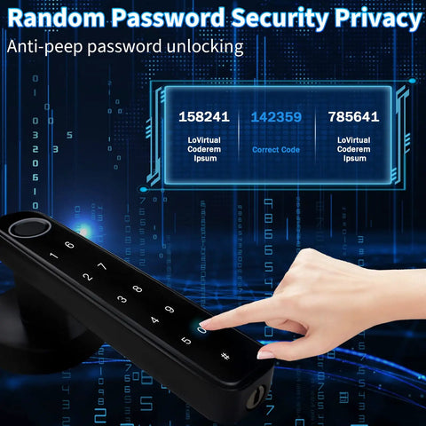 Dope Smart Lock With Fingerprint And Bluetooth App For Home Security Password And Backup Keys Black Anti Corrosion Casing in use