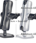 Black and silver aluminum alloy Go To 1 Inch Ball Phone Mount With Aluminum Arm And Base Dual Ball Joint 360 Degree Adjustable