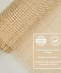 Top Shelf Natural Radio Weave Rattan Cane Webbing Roll 24 By 84 Inches solid roll showing square mesh pattern for DIY projects.