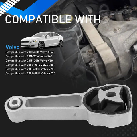 Premium Engine Motor Mount For Volvo XC60 S80 S60 V60 2010 2016 shown installed in an engine bay demonstrating compatibility.