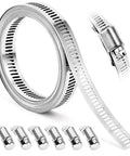 Get That Solid Grip With This 2 Set DIY Hose Clamp Kit Featuring Heavy Duty 304 Stainless Steel Worm Gear Clamps Designed For A Positive Mechanical Lock That Wraps Secure Around Hoses And Stays Firm Under High Pressure Without Slipping So You Can Repair, 304 stainless steel worm gear hose clamps, 2-pack