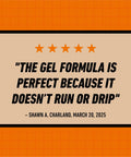 Customer review highlighting gel formula of Rock Solid Super Glue Gel No Drip Formula For Precision Repairs And Vertical Fixes.