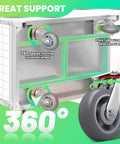 360 degree rotating wheels of the 5 In 1 Foldable Flatbed Cart And Heavy Duty Cage Dolly With 2200 Lb Capacity.