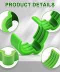 Close-up of green Dust Hose Organizer Clips for Vacuum Hoses D27 fits 37mm, showing secure grip and easy clip-on feature.